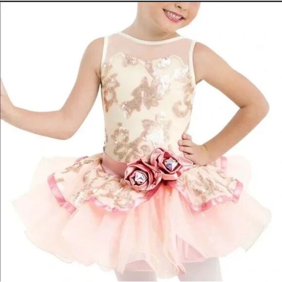 Weissman Be True Costume Ballet Small Child Sequined Pink 10798 Skirt Dance Tap - Picture 1 of 9